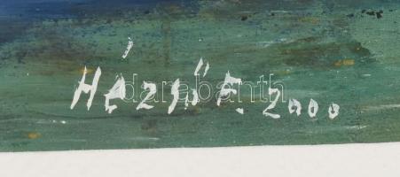 Hézső Ferenc (1938-): Sáros föld, 2000. Tempera, papír, jelzett, hátoldalán autográf felirattal, 24×...