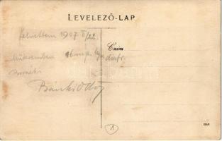 1907 Borszéki Bánki Ödön festőművész műtermében felvett fotó, meztelen modellek. photo (fl)