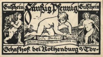 Német Birodalom /Weimari Köztársaság/ Schafhof D.N. 50Pf(4x) 4klf db, teljes sor T:I