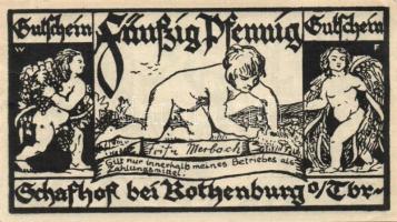 Német Birodalom /Weimari Köztársaság/ Schafhof D.N. 50Pf(4x) 4klf db, teljes sor T:I