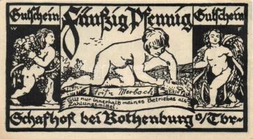 Német Birodalom /Weimari Köztársaság/ Schafhof D.N. 50Pf(4x) 4klf db, teljes sor T:I