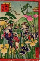 Kézzel festett japán művészlap / Japanese hand-painted art postcard (EK)