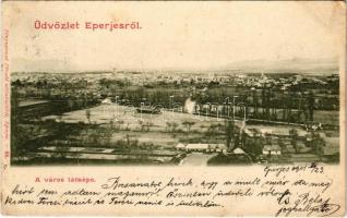 1901 Eperjes, Presov; látkép. Fénynyomat Divald műintézetéből 65. / general view (EK)