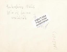 Farkasházy Miklós (1895-1964): Szín és forma variációk. Akvarell, tus, papír. Hátoldalán feliratozot...