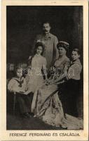 Ferenc Ferdinánd és családja. Jurányi és társa kiadása - 1914 június 28-án feleségével együtt merénylet áldozata, első világháború kitörésének oka