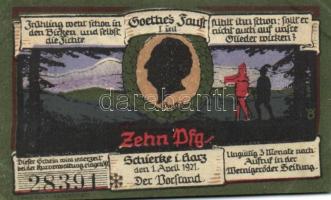 Német Birodalom /Weimari Köztársaság/ Schierke 1921. 10Pf(2x) + 25Pf(2x) + 50Pf(2x) 6klf db, teljes ...