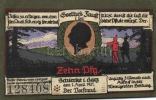 Német Birodalom /Weimari Köztársaság/ Schierke 1921. 10Pf(2x) + 25Pf(2x) + 50Pf(2x) 6klf db, teljes ...