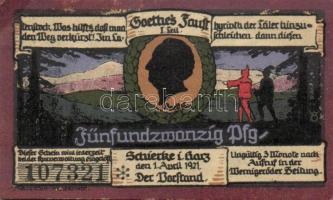 Német Birodalom /Weimari Köztársaság/ Schierke 1921. 10Pf(2x) + 25Pf(2x) + 50Pf(2x) 6klf db, teljes ...