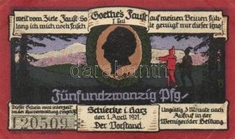 Német Birodalom /Weimari Köztársaság/ Schierke 1921. 10Pf(2x) + 25Pf(2x) + 50Pf(2x) 6klf db, teljes ...