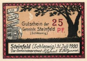 Német Birodalom /Weimari Köztársaság/ Steinfeld 1921. 25Pf(4x) 4klf db, teljes sor T:I