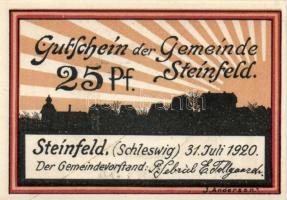 Német Birodalom /Weimari Köztársaság/ Steinfeld 1921. 25Pf(4x) 4klf db, teljes sor T:I