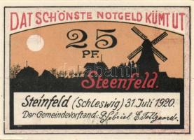 Német Birodalom /Weimari Köztársaság/ Steinfeld 1921. 25Pf(4x) 4klf db, teljes sor T:I