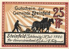 Német Birodalom /Weimari Köztársaság/ Steinfeld 1921. 25Pf(4x) 4klf db, teljes sor T:I