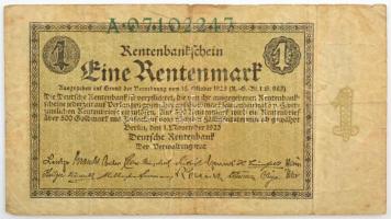 Németország / Weimari Köztársaság 1923. 1M T:III,III- / Germany / Republic of Weimar 1923. 1 Rentenmark C:F,VG Krause P#161