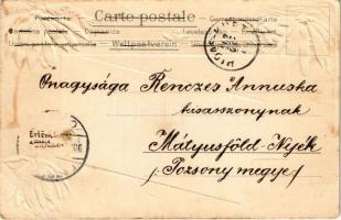 1902 Pozsony, Pressburg, Bratislava; Liget. Szecessziós dombornyomott litho. Bediene dich allein / A...