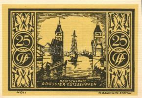 Német Birodalom /Weimari Köztársaság/ Stettin 1922. 25Pf + 50Pf(2x) + 75Pf 4klf db, teljes sor T:I