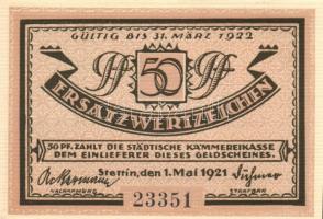 Német Birodalom /Weimari Köztársaság/ Stettin 1922. 25Pf + 50Pf(2x) + 75Pf 4klf db, teljes sor T:I