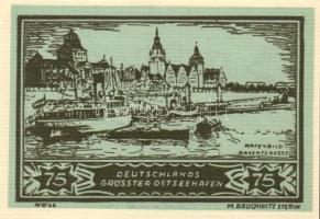 Német Birodalom /Weimari Köztársaság/ Stettin 1922. 25Pf + 50Pf(2x) + 75Pf 4klf db, teljes sor T:I