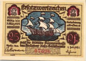 Német Birodalom /Weimari Köztársaság/ Stettin 1922. 25Pf + 50Pf + 75Pf 3klf db, teljes sor T:I