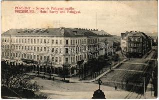 1911 Pozsony, Pressburg, Bratislava; Savoy és Palugyai szálloda / Hotel Savoy und Palugyai / hotels (EB)