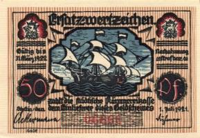 Német Birodalom /Weimari Köztársaság/ Stettin 1922. 25Pf + 50Pf + 75Pf 3klf db, teljes sor T:I