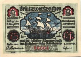 Német Birodalom /Weimari Köztársaság/ Stettin 1922. 25Pf + 50Pf + 75Pf 3klf db, teljes sor T:I