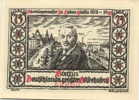 Német Birodalom /Weimari Köztársaság/ Stettin 1922. 25Pf + 50Pf + 75Pf 3klf db, teljes sor T:I