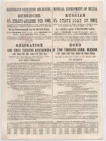 Orosz Birodalom 1902. "1902-es 4%-os Államkölcsön" kötvény 2000M-ról, "068412" s...