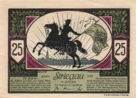 Német Birodalom /Weimari Köztársaság/ Striegau 1921. 25Pf(2x) + 50Pf(2x) + 75Pf(2x) összesen 6klf db...