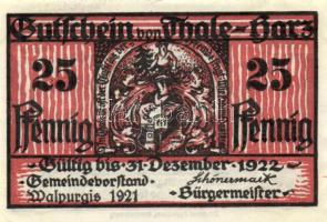 Német Birodalom /Weimari Köztársaság/ Thale 1922. 5Pf + 10Pf + 25Pf + 50Pf + 75Pf + 100Pf összesen 6...