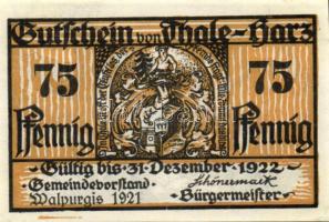 Német Birodalom /Weimari Köztársaság/ Thale 1922. 5Pf + 10Pf + 25Pf + 50Pf + 75Pf + 100Pf összesen 6...