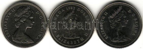 Kanada 1971-83 1$ 3 kül. emlékveret T:2