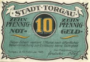 Német Birodalom /Weimari Köztársaság/ Torgau 1921. 5Pf + 10Pf + 25Pf + 50Pf 4klf db, teljes sor T:I