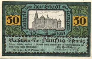 Német Birodalom /Weimari Köztársaság/ Torgau 1921. 5Pf + 10Pf + 25Pf + 50Pf 4klf db, teljes sor T:I