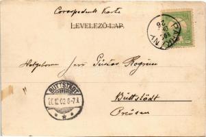 1902 Párkány, Stúrovo; Gyógyszertár, gyógytár. S. J. kiadása / pharmacy, street view (EK)