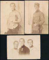 cca 1914-1918 Katonafotók, 3 db, 14,5×10,5 cm