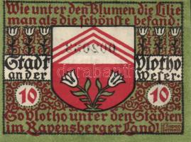 Német Birodalom /Weimari Köztársaság/ Vlotho 1921. 10Pf + 25Pf + 50Pf 3klf db, teljes sor T:I