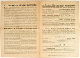 1939 Az ezeréves Magyarország - a hatvanéves Pesti Hírlap nagyméretű, kihajtható reklámkiadványa, Mu...