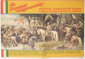 1939 Az ezeréves Magyarország - a hatvanéves Pesti Hírlap nagyméretű, kihajtható reklámkiadványa, Mu...