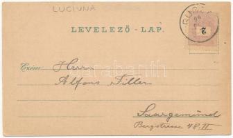 1899 (Vorläufer) Lucsivna, Lautschburg, Lucivná (Magas-Tátra, Vysoké Tatry); Irma lak, Neptun szállo...