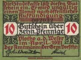 Német Birodalom /Weimari Köztársaság/ Vlotho 1921. 10Pf + 25Pf + 50Pf 3klf db, teljes sor T:I