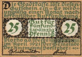 Német Birodalom /Weimari Köztársaság/ Vlotho 1921. 10Pf + 25Pf + 50Pf 3klf db, teljes sor T:I