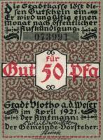 Német Birodalom /Weimari Köztársaság/ Vlotho 1921. 10Pf + 25Pf + 50Pf 3klf db, teljes sor T:I