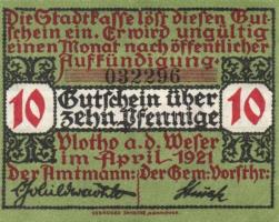 Német Birodalom /Weimari Köztársaság/ Vlotho 1921. 10Pf + 25Pf + 50Pf 3klf db, teljes sor T:I