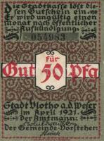 Német Birodalom /Weimari Köztársaság/ Vlotho 1921. 10Pf + 25Pf + 50Pf 3klf db, teljes sor T:I