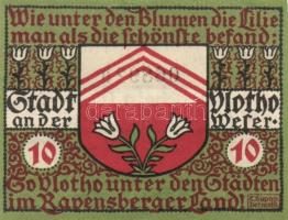 Német Birodalom /Weimari Köztársaság/ Vlotho 1921. 10Pf + 25Pf + 50Pf 3klf db, teljes sor T:I