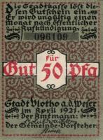 Német Birodalom /Weimari Köztársaság/ Vlotho 1921. 10Pf + 25Pf + 50Pf 3klf db, teljes sor T:I