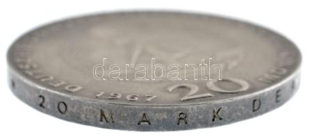 NDK 1967. 20M Ag "Humboldt" T:1,1- patina /
GDR 1967. 20 Mark Ag "Humboldt" C:U...