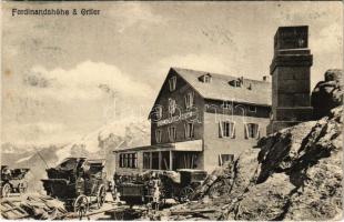 Ortles, Ortler (Südtirol); Hotel Ferdinandshöhe, autobus, horse chariots (EK)
