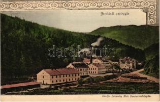 1903 Hermánd, Hermanecz, Harmanec; Papírgyár. Ivánszky Elek kiadása / paper mill, paper factory